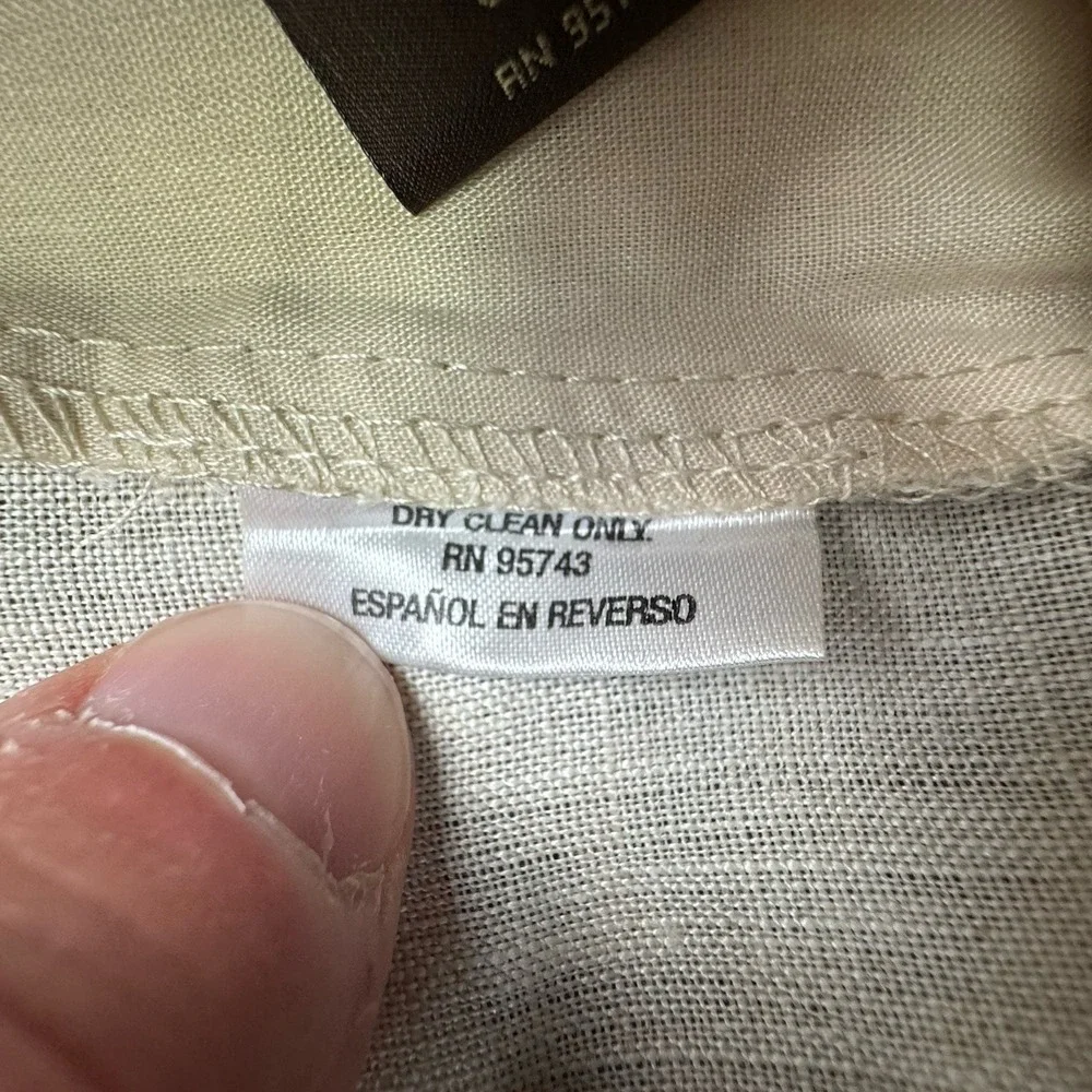 Tasso Elba Island Pants 100% linen straight leg 36x30 New Beige Wedding Beach
